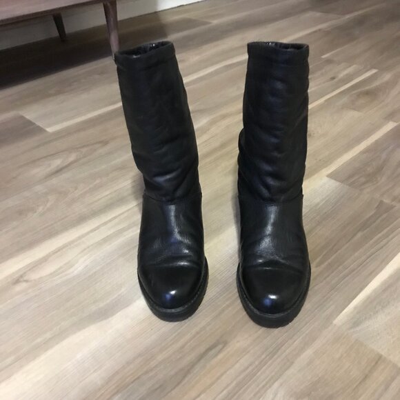 College Ladies Black Leather Boots Size 8 - Picture 2 of 5